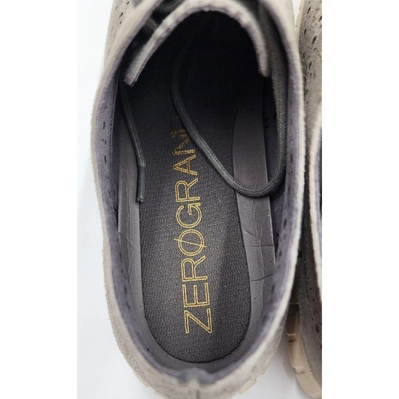 Cole Haan Women's Zerogrand D44059 Suede Wingtip Shoe Perforated Gray Size 7B - Picture 9 of 10
